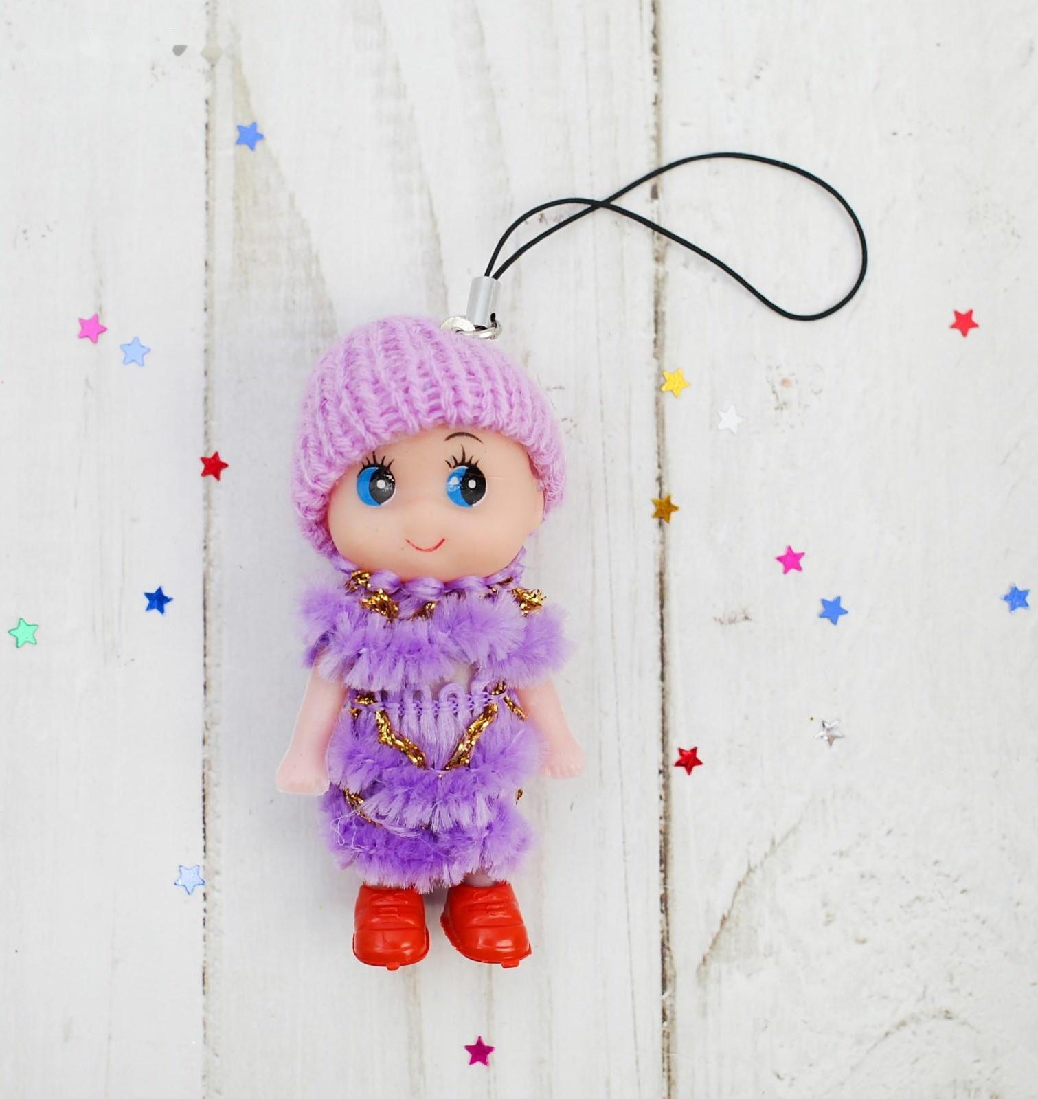 Брелок «Куколка», в шапочке и шарфе, цвета МИКС