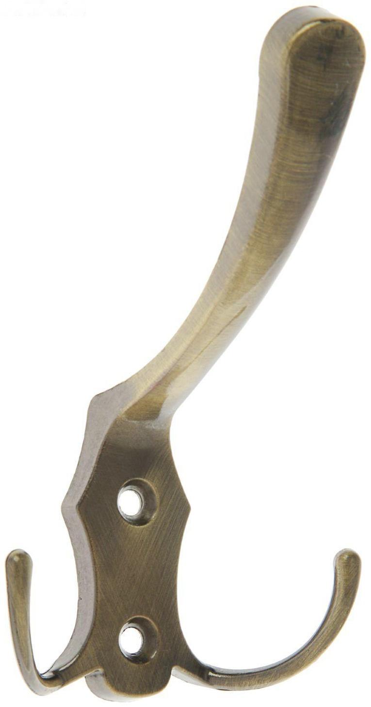 Крючок мебельный KM301AB, трёхрожковый, цвет бронза