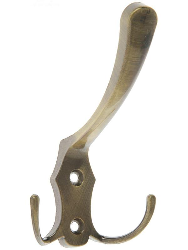 Крючок мебельный KM301AB, трёхрожковый, цвет бронза