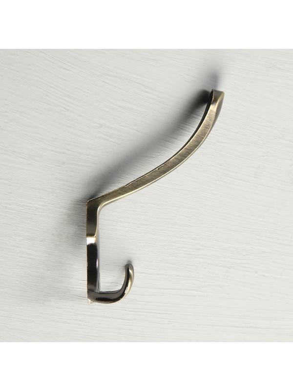 Крючок мебельный KM301AB, трёхрожковый, цвет бронза