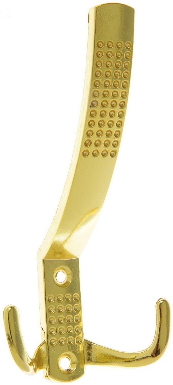 Крючок мебельный KM302GP, трёхрожковый, цвет золото