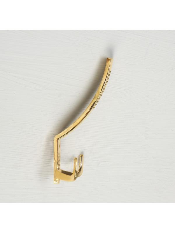 Крючок мебельный KM302GP, трёхрожковый, цвет золото