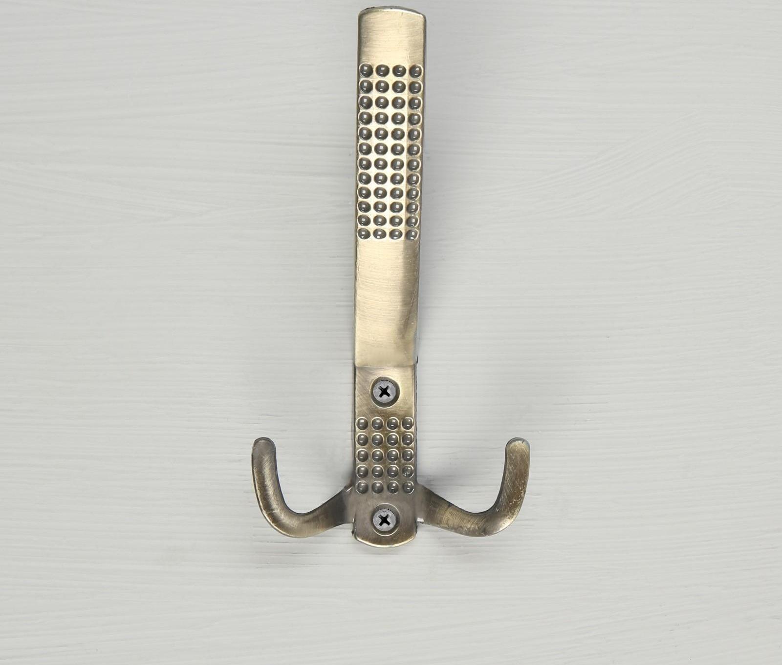 Крючок мебельный KM302AB, трёхрожковый, цвет бронза