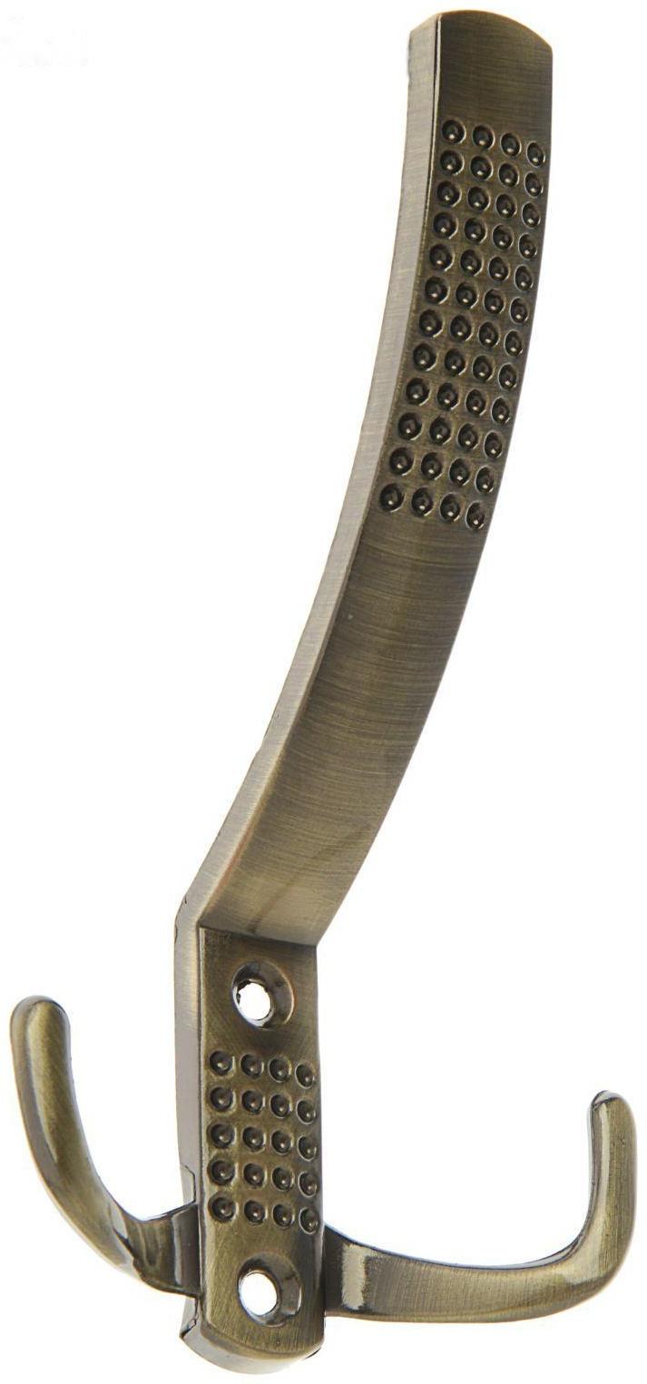 Крючок мебельный KM302AB, трёхрожковый, цвет бронза