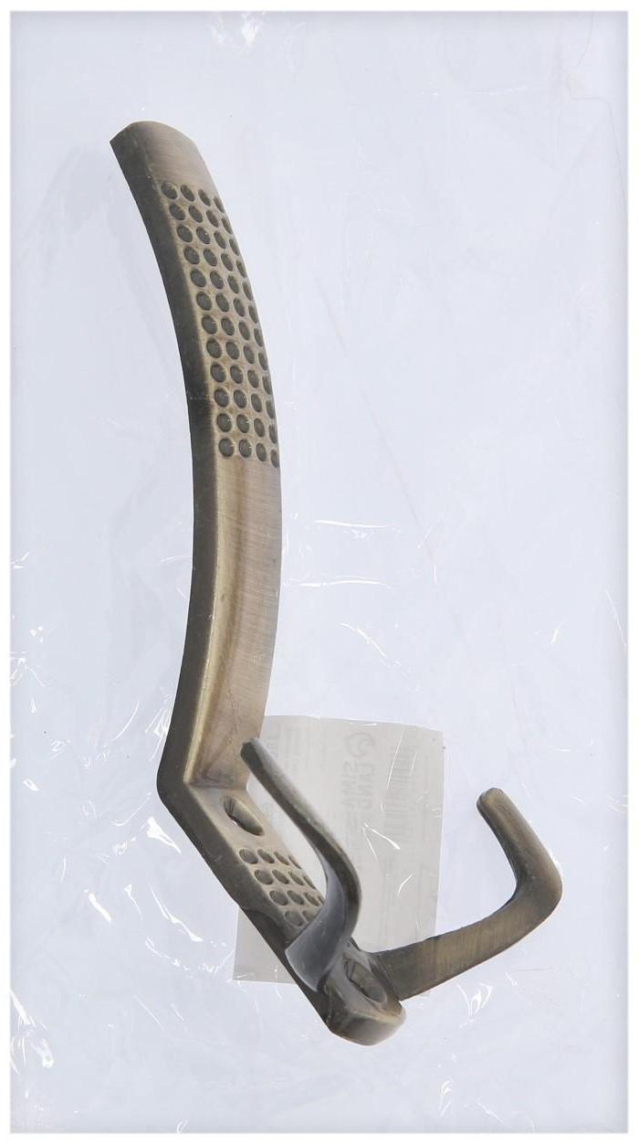 Крючок мебельный KM302AB, трёхрожковый, цвет бронза