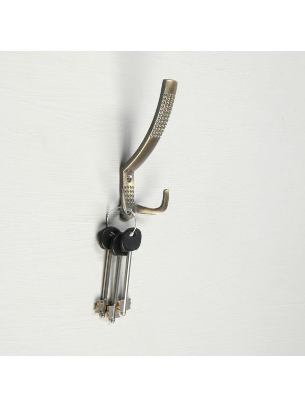 Крючок мебельный KM302AB, трёхрожковый, цвет бронза