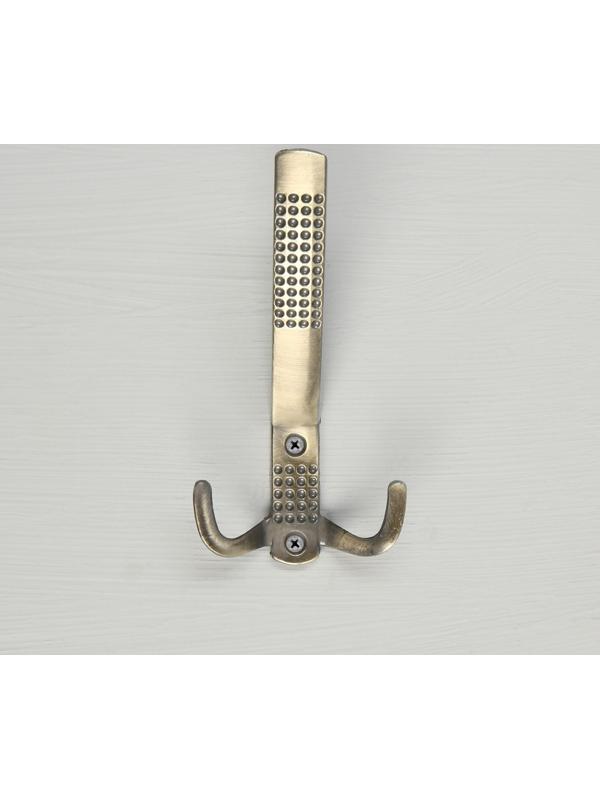 Крючок мебельный KM302AB, трёхрожковый, цвет бронза
