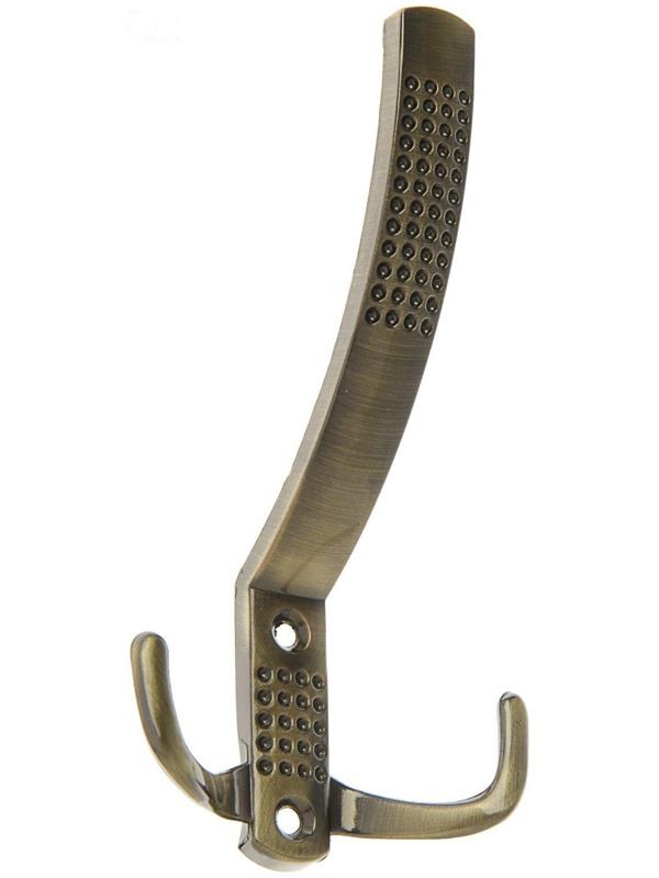 Крючок мебельный KM302AB, трёхрожковый, цвет бронза