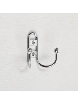 Крючок мебельный KM203CP, двухрожковый, цвет хром