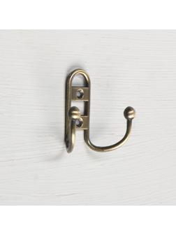 Крючок мебельный KM203AB, двухрожковый, цвет бронза