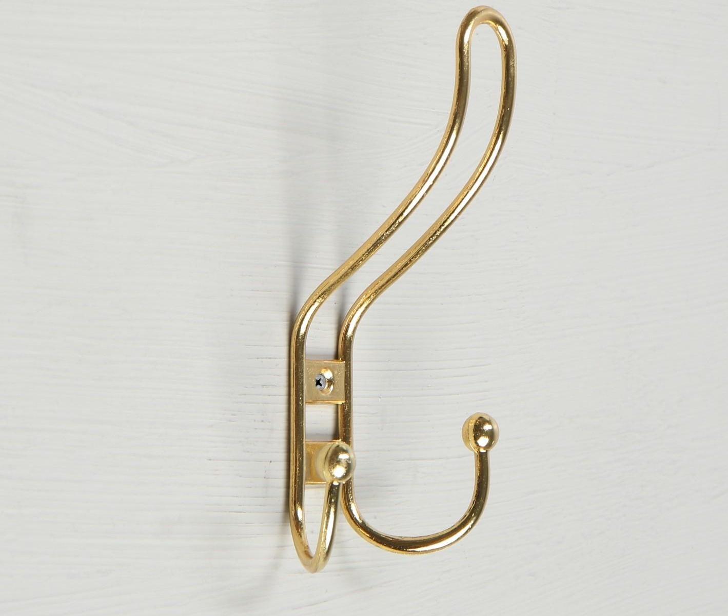 Крючок мебельный KM303GP, трёхрожковый, цвет золото