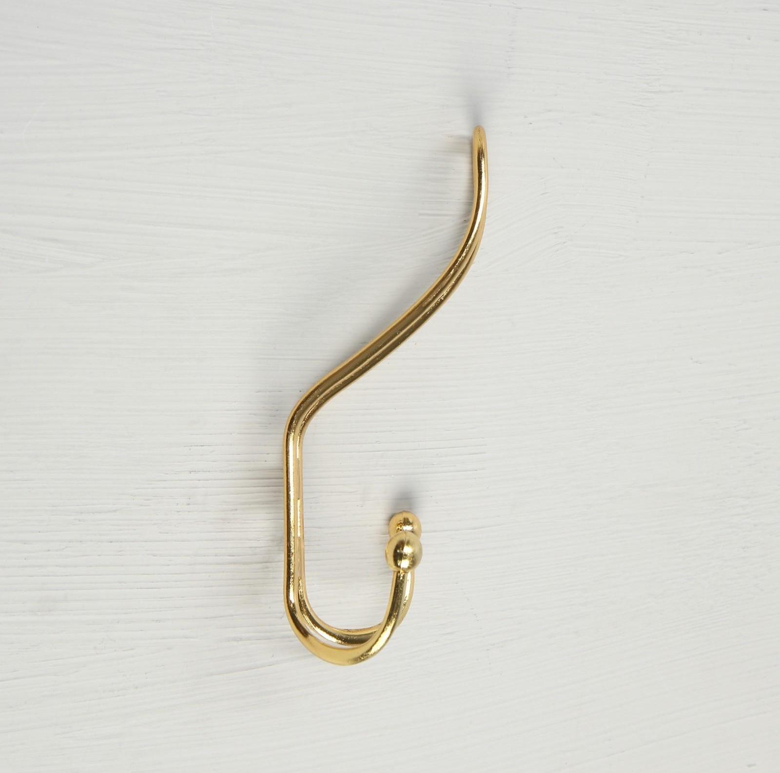Крючок мебельный KM303GP, трёхрожковый, цвет золото