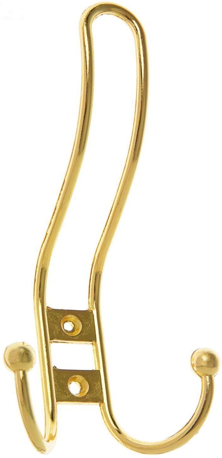 Крючок мебельный KM303GP, трёхрожковый, цвет золото