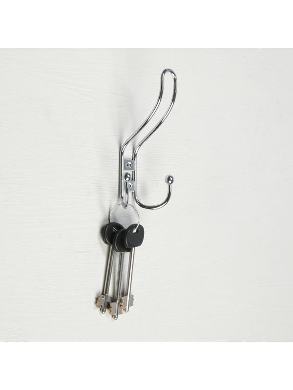 Крючок мебельный KM303CP, трёхрожковый, цвет хром