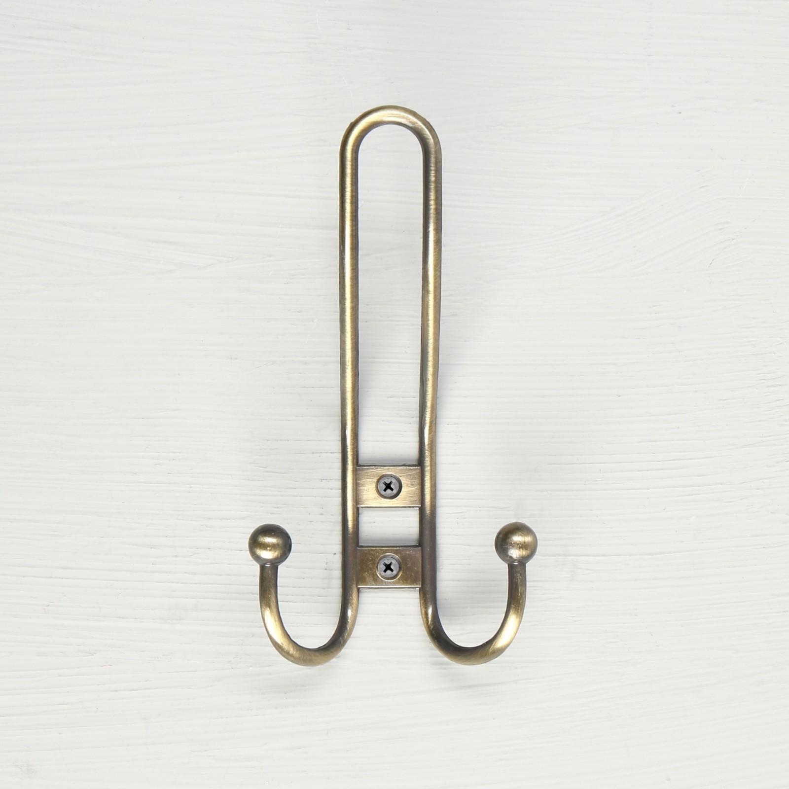 Крючок мебельный KM303AB, трёхрожковый, цвет бронза