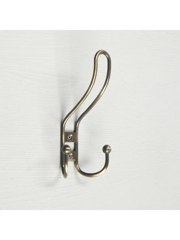 Крючок мебельный KM303AB, трёхрожковый, цвет бронза