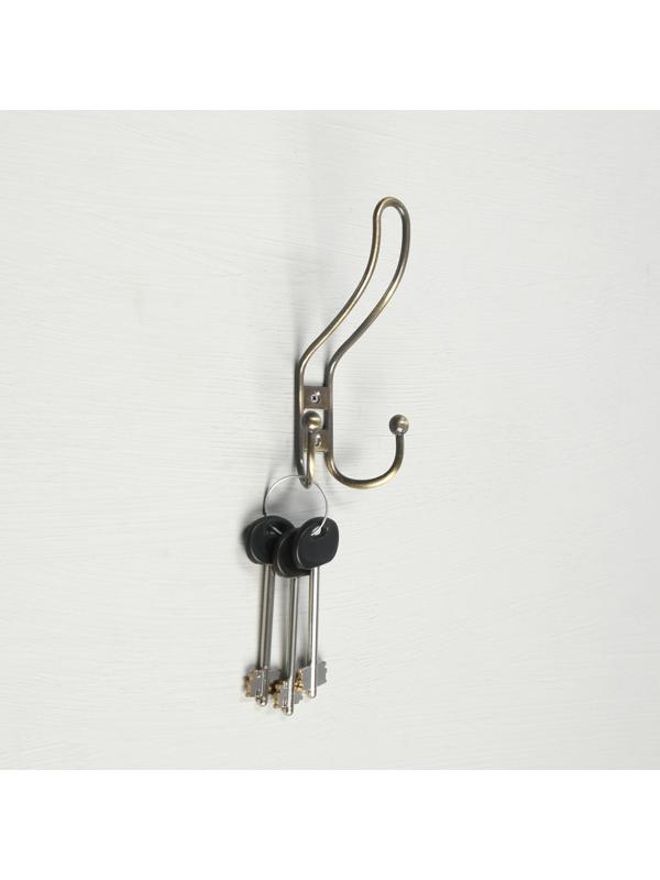 Крючок мебельный KM303AB, трёхрожковый, цвет бронза