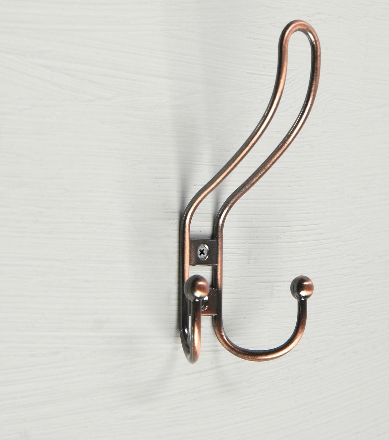 Крючок мебельный KM303AC, трёхрожковый, цвет медь