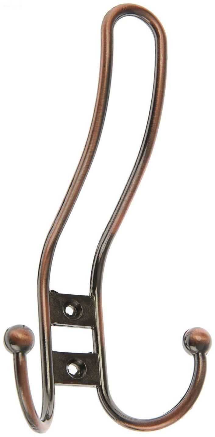 Крючок мебельный KM303AC, трёхрожковый, цвет медь