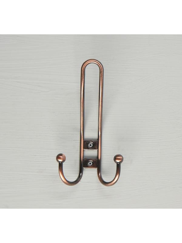 Крючок мебельный KM303AC, трёхрожковый, цвет медь