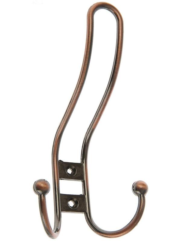 Крючок мебельный KM303AC, трёхрожковый, цвет медь