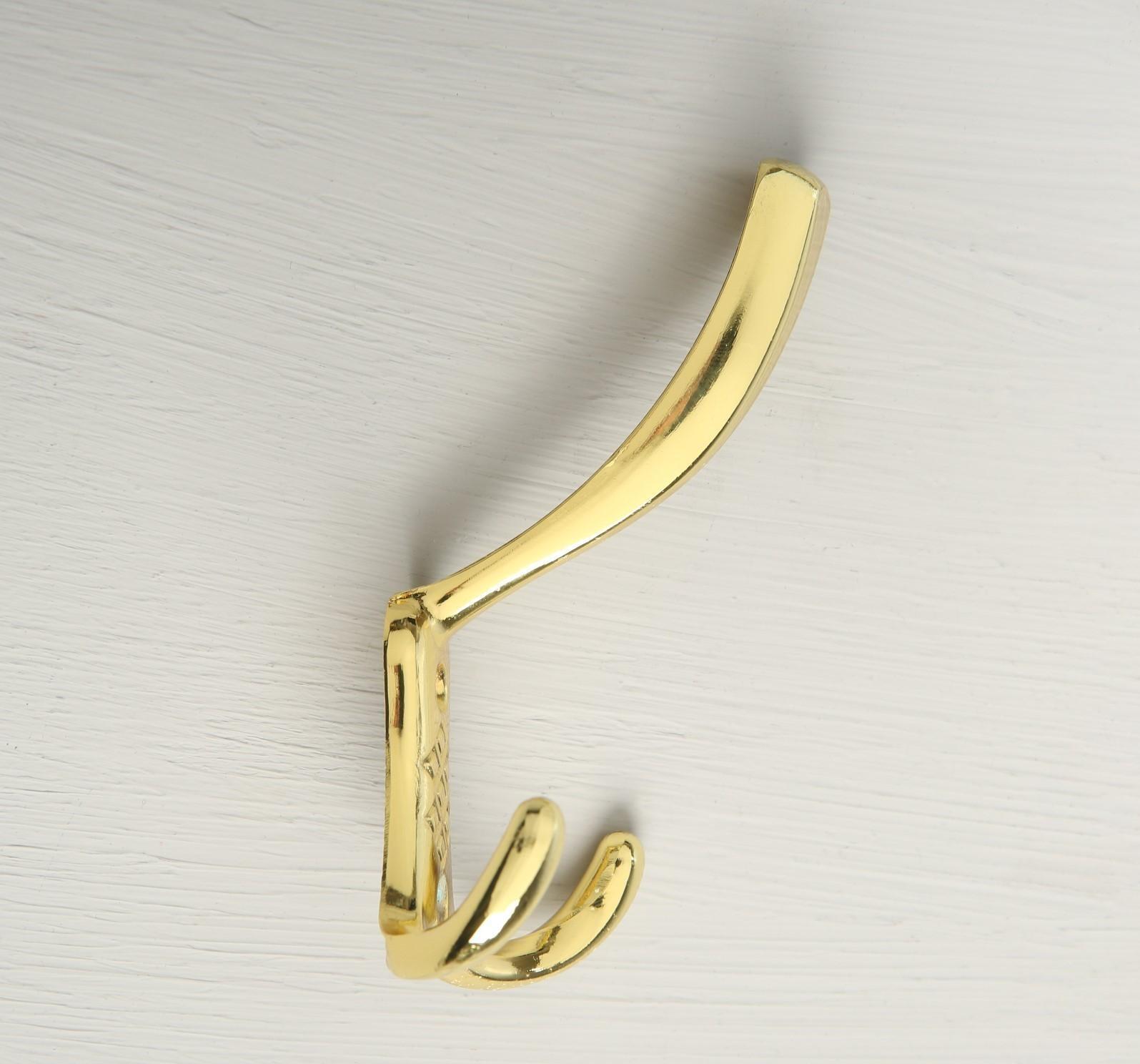 Крючок мебельный KM304GP, трёхрожковый, цвет золото