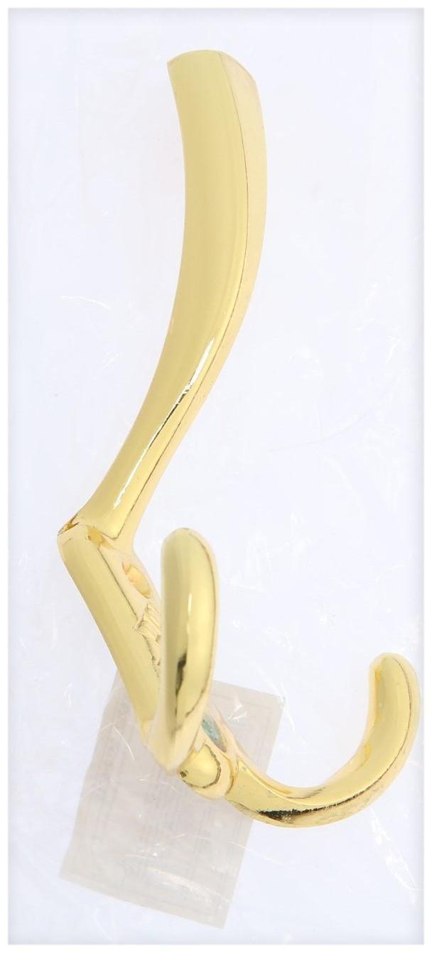 Крючок мебельный KM304GP, трёхрожковый, цвет золото