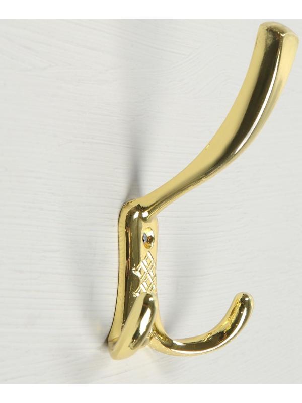 Крючок мебельный KM304GP, трёхрожковый, цвет золото