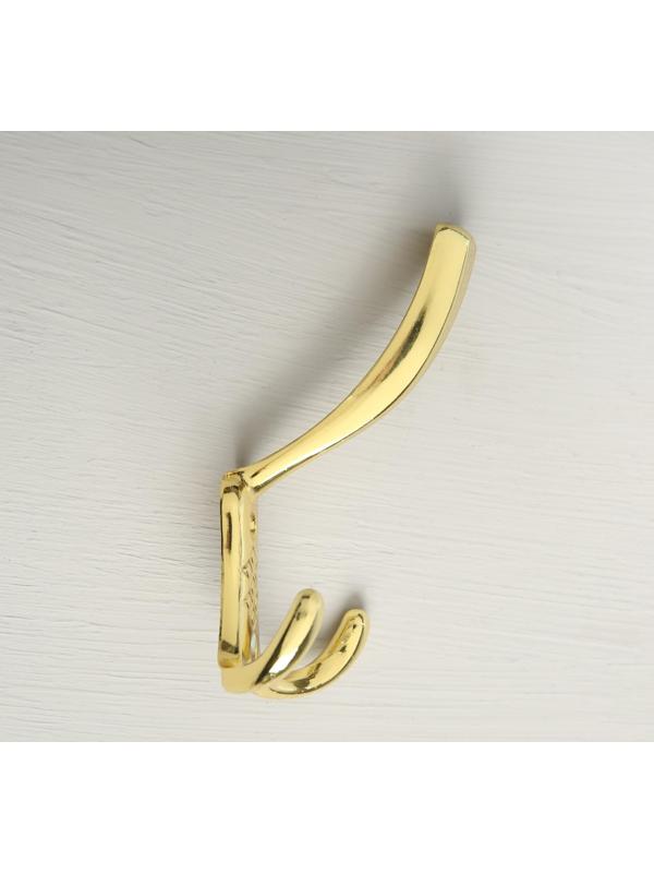 Крючок мебельный KM304GP, трёхрожковый, цвет золото