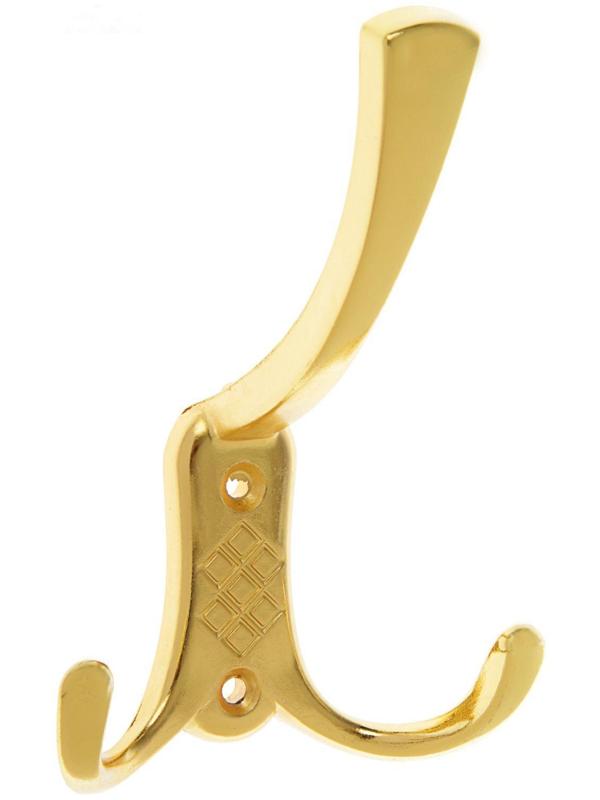 Крючок мебельный KM304GP, трёхрожковый, цвет золото