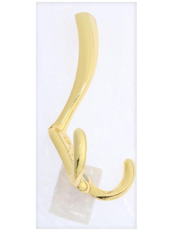 Крючок мебельный KM304GP, трёхрожковый, цвет золото