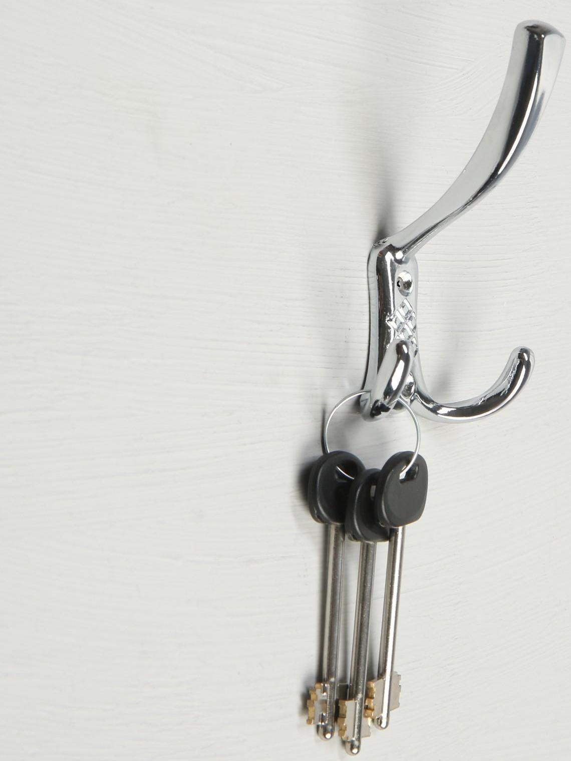 Крючок мебельный KM304CP, трёхрожковый, цвет хром