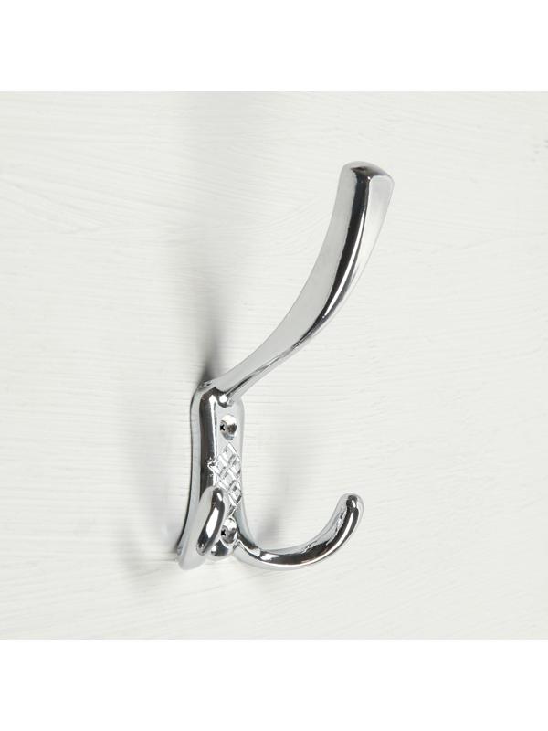 Крючок мебельный KM304CP, трёхрожковый, цвет хром