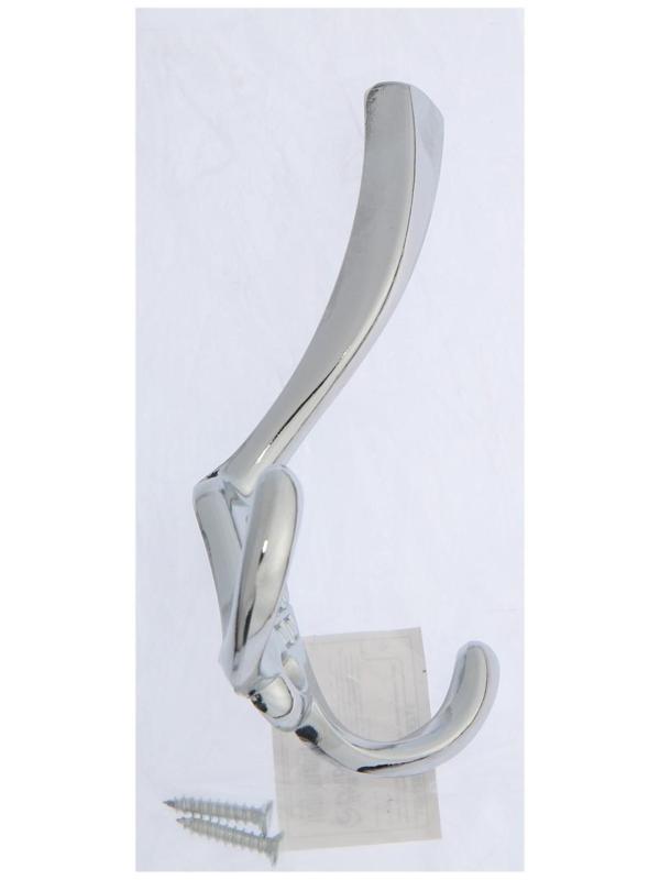 Крючок мебельный KM304CP, трёхрожковый, цвет хром