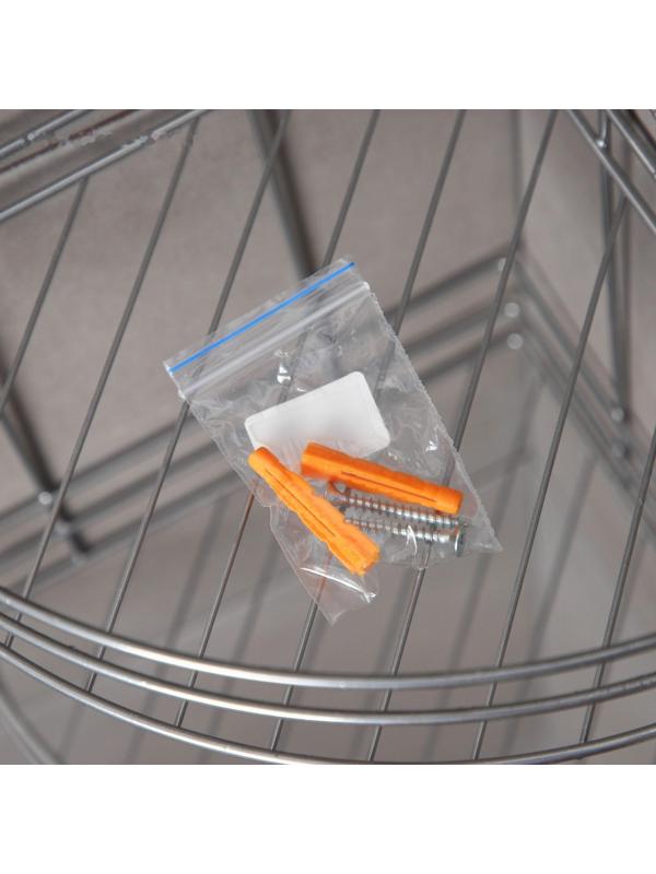 Полка угловая 2-х ярусная, 20×20×29 см, цвет хром