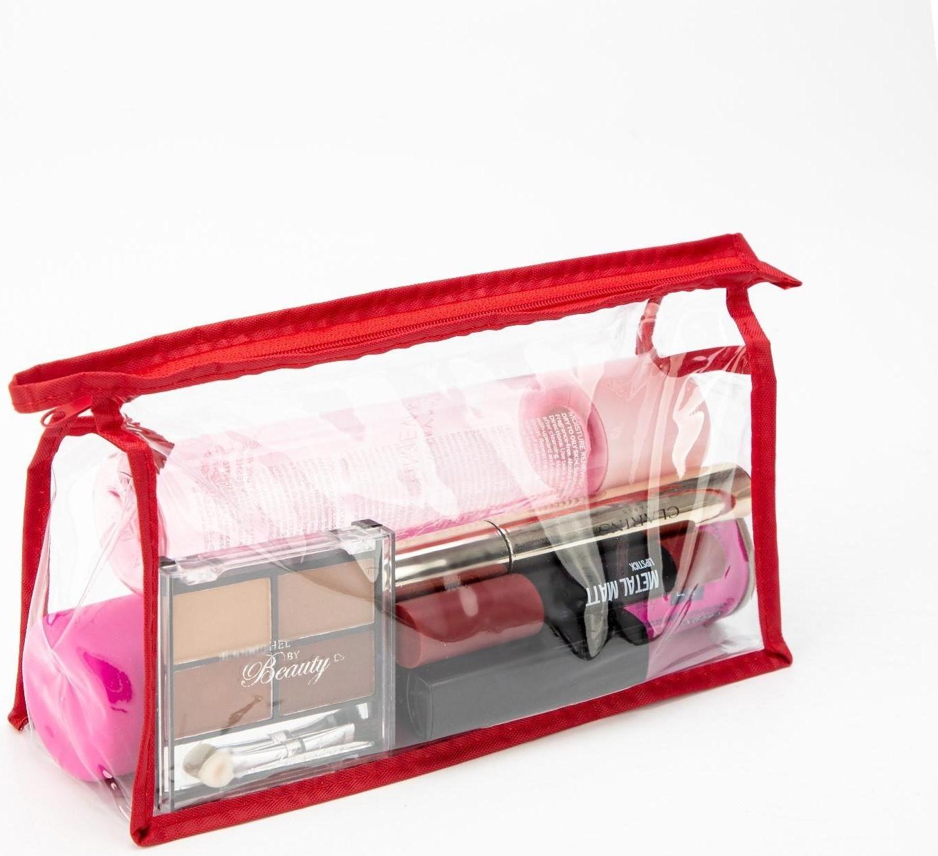 Косметичка на молнии, цвет красный