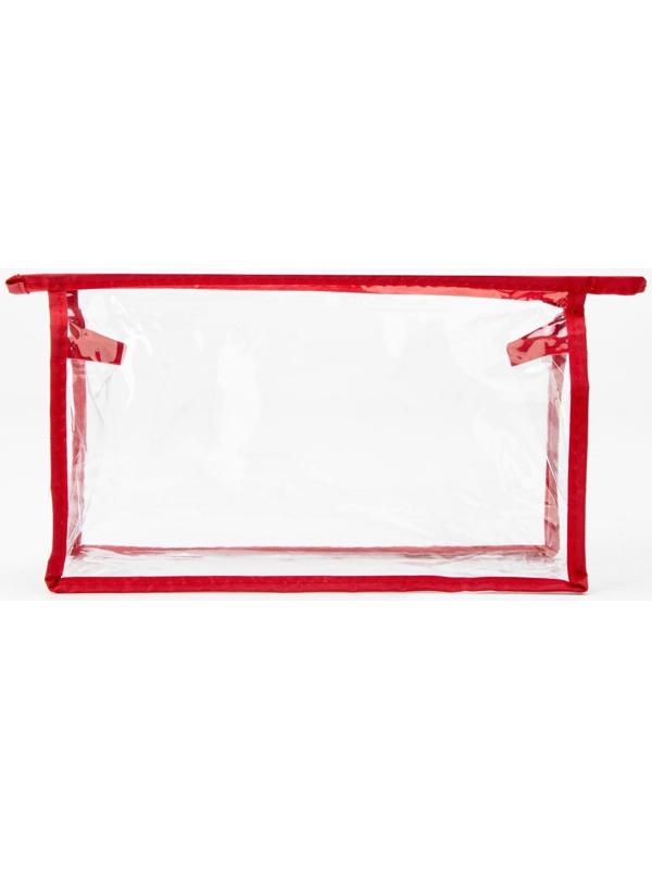 Косметичка на молнии, цвет красный