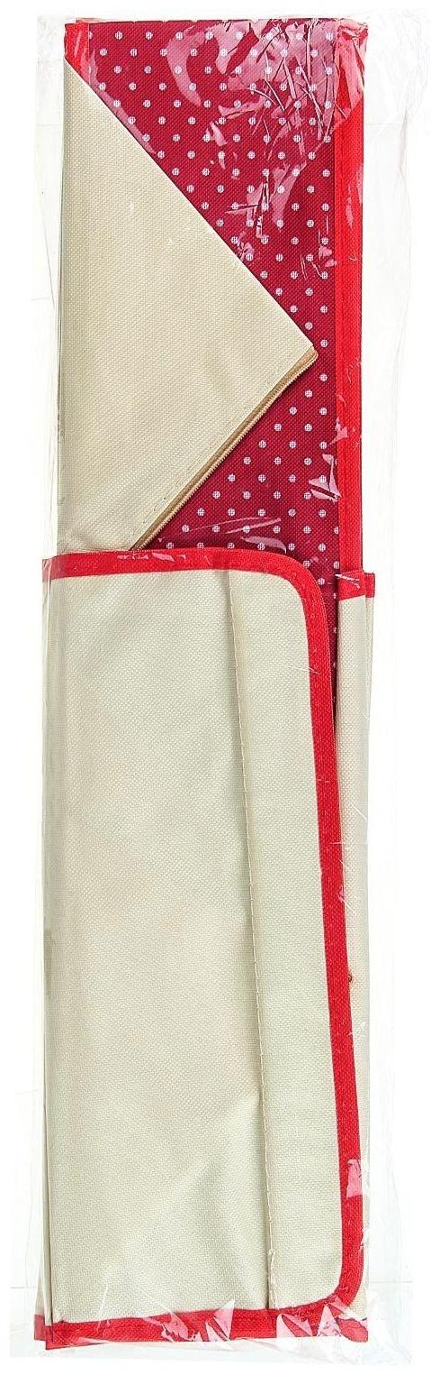 Набор органайзеров для хранения белья с крышкой «Горох», 32×24×12 см, 3 шт, цвет красный