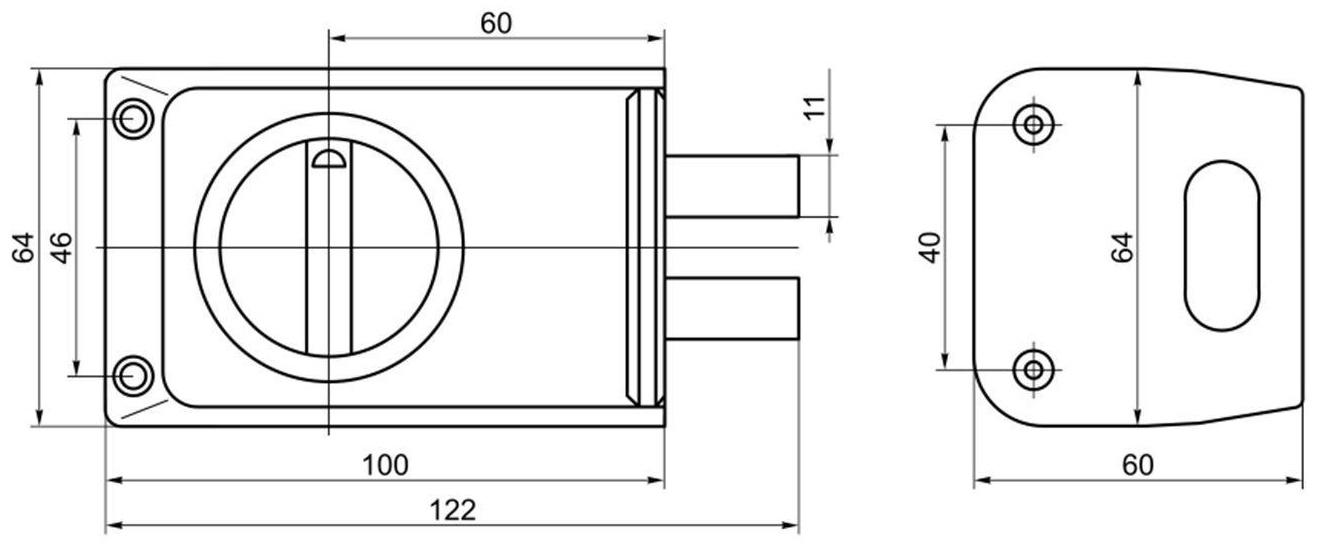 Замок накладной ПРОСАМ ЗНД-1А (88400), серый