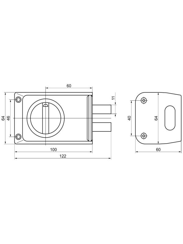 Замок накладной ПРОСАМ ЗНД-1А/Д (88300), полимерное покрытие