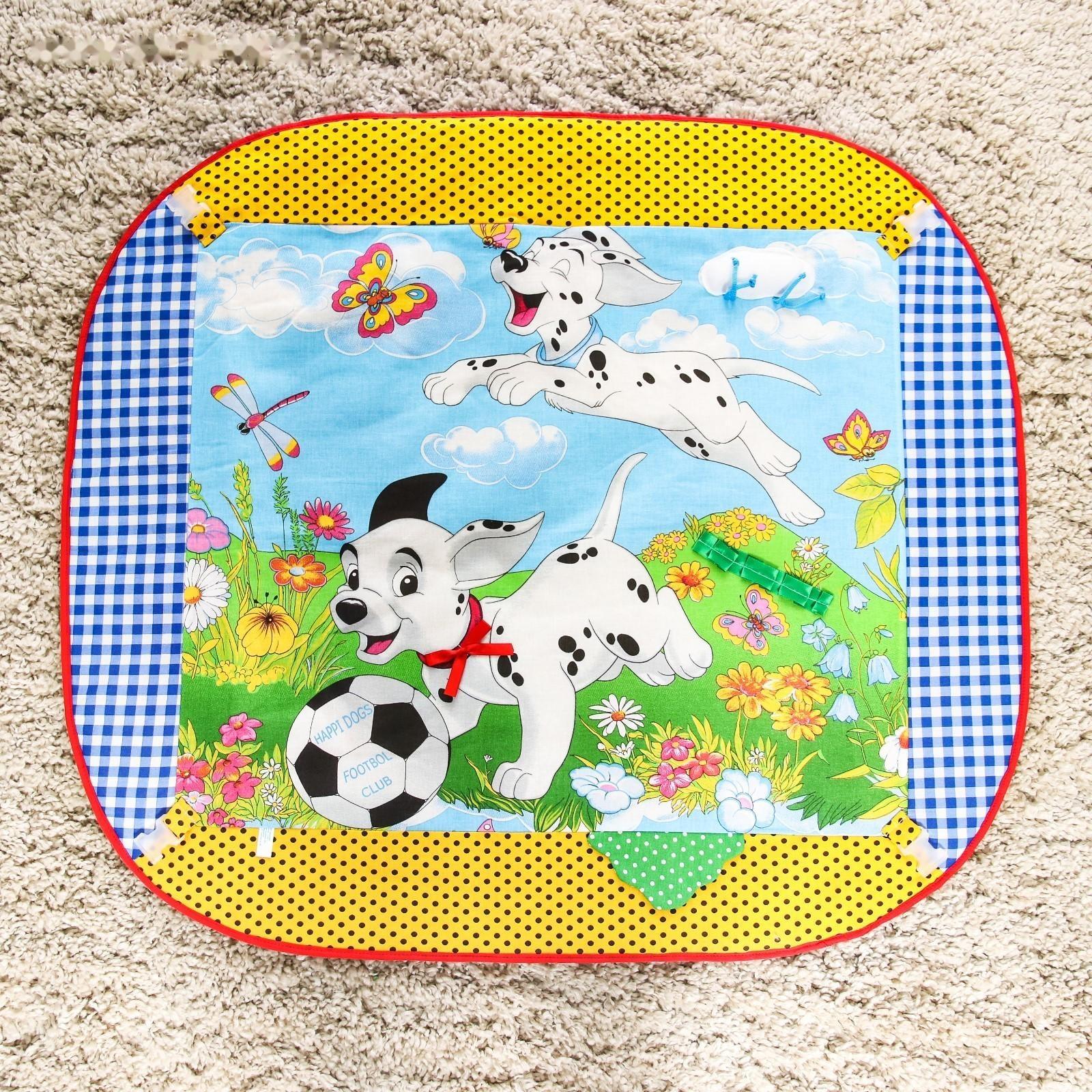 Коврик развивающий с дугами «Далматинцы» для мальчика, 4 игрушки, р-р 100×87х0,5 см.