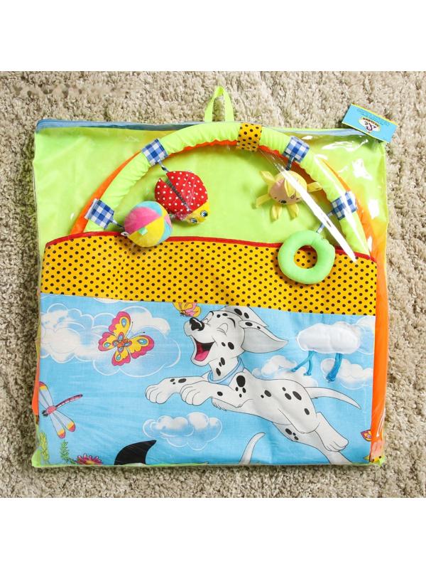 Коврик развивающий с дугами «Далматинцы» для мальчика, 4 игрушки, р-р 100×87х0,5 см.