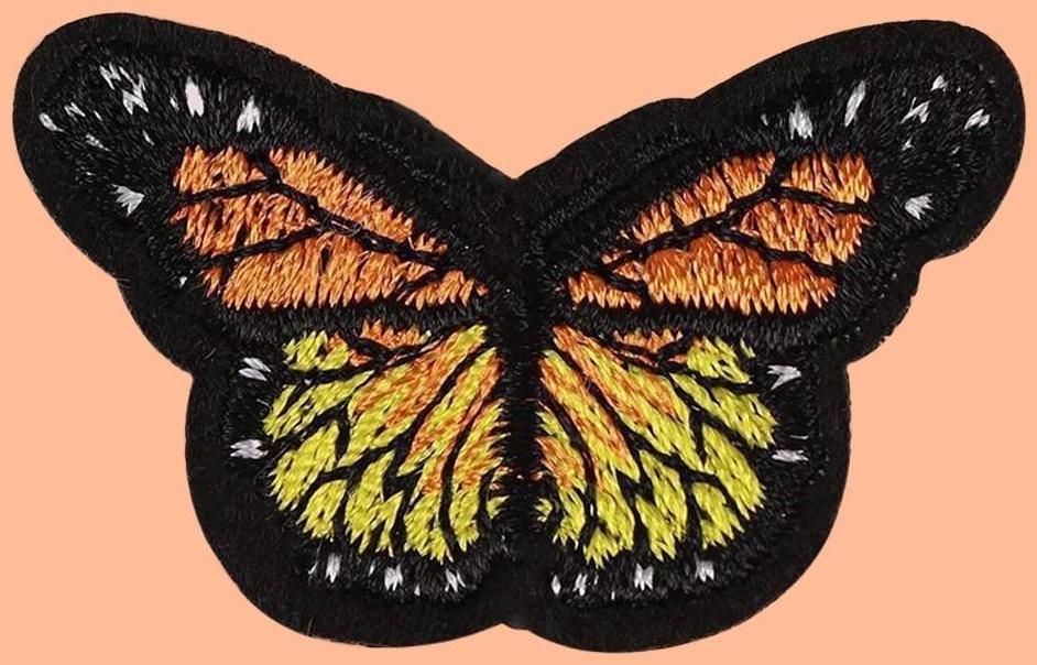 Термоаппликация «Бабочка», 4,3 × 3 см, цвет оранжевый