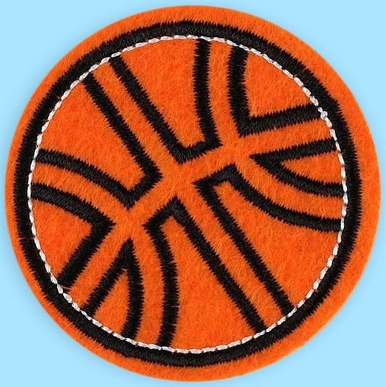 Термоаппликация «Баскетбольный мяч», d = 5,2 см, цвет оранжевый