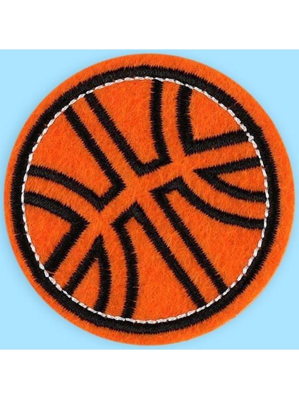 Термоаппликация «Баскетбольный мяч», d = 5,2 см, цвет оранжевый