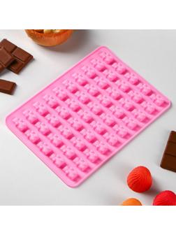 Форма для мармелада Доляна «Сладкие мишки», 18,8×13,8 см, 50 ячеек, цвет МИКС