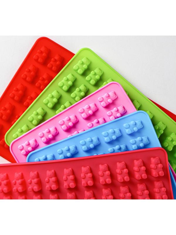 Форма для мармелада Доляна «Сладкие мишки», 18,8×13,8 см, 50 ячеек, цвет МИКС