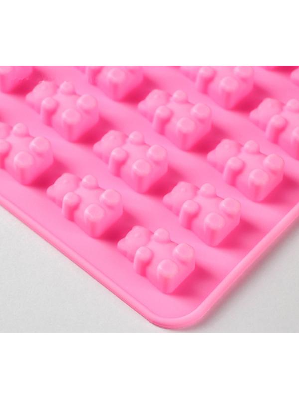 Форма для мармелада Доляна «Сладкие мишки», 18,8×13,8 см, 50 ячеек, цвет МИКС