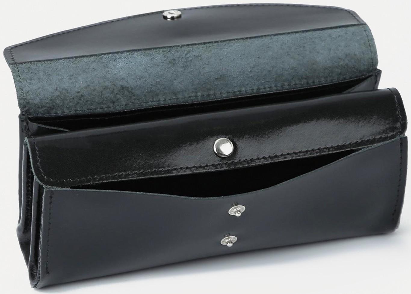 Кошелёк на кнопке, цвет чёрный