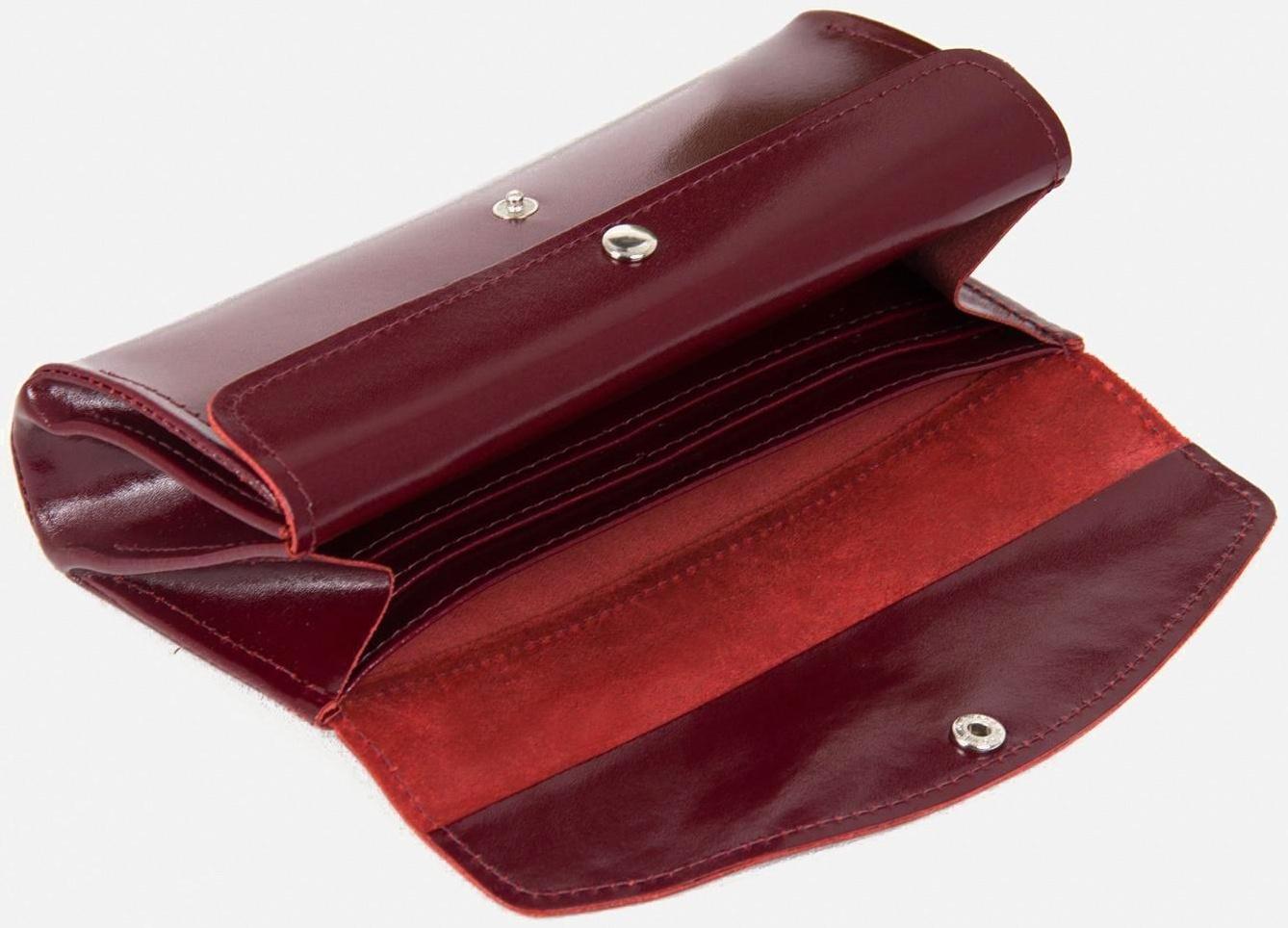 Кошелёк на кнопке, цвет бордовый